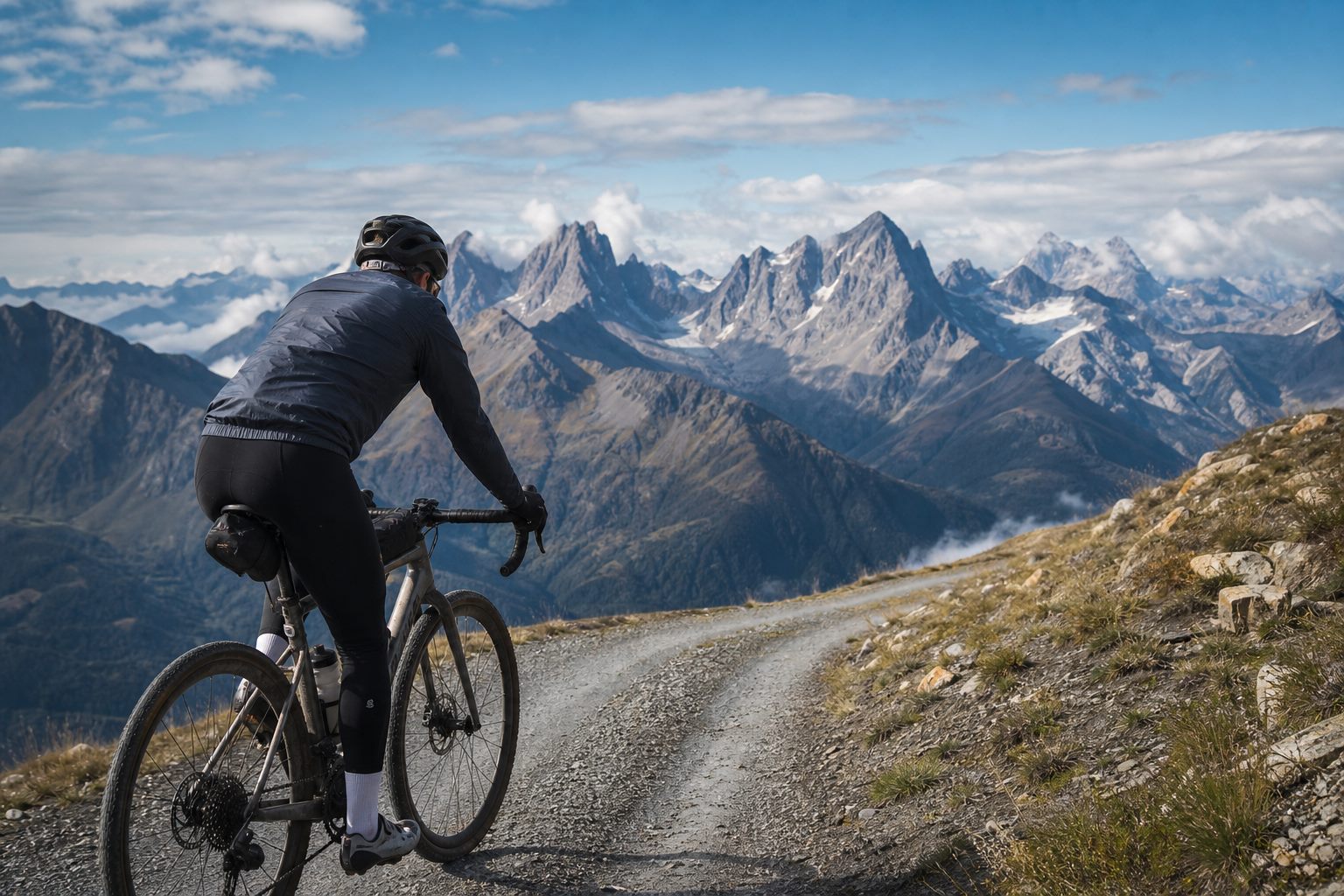Mountain cycling with performance fabrics